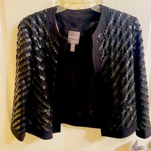 NWT Anthracite by Muse black jacket with leather applications Sz 8